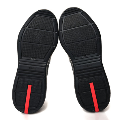 Prada Soft Rubber Mesh Mens America's Cup Sneakers 43 Black Argento 5 of 8