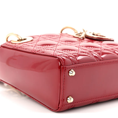 Christian Dior Patent Cannage Mini Lady Dior Red 9 of 10