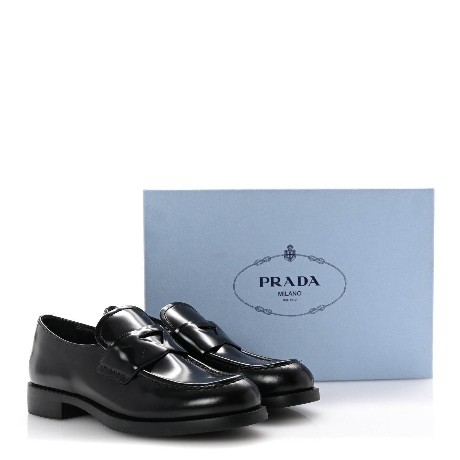 Prada Spazzolato Loafers 37 Black 10 of 10