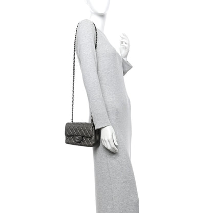 Chanel Metallic Lambskin Quilted Mini Rectangular Flap Ruthenium 2 of 13