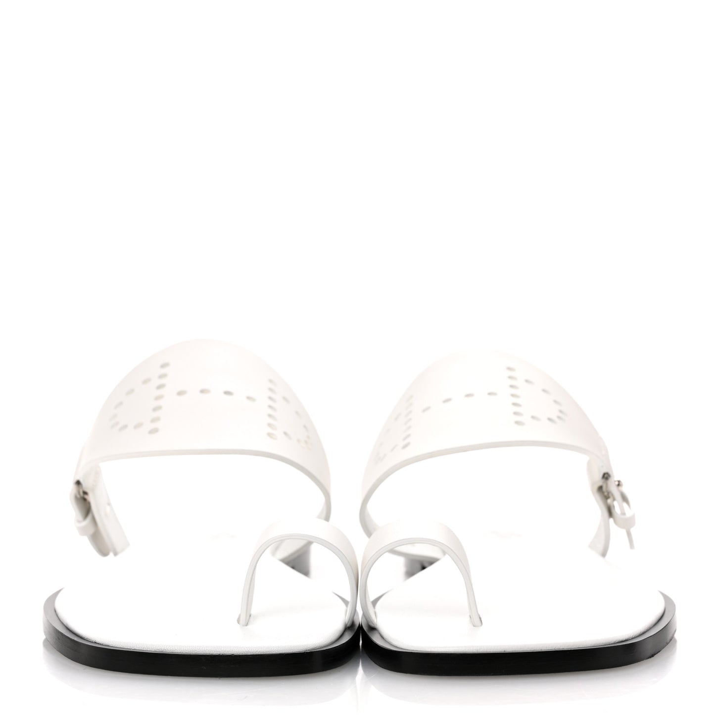 Calfskin Perforated Hera Sandals 38 White