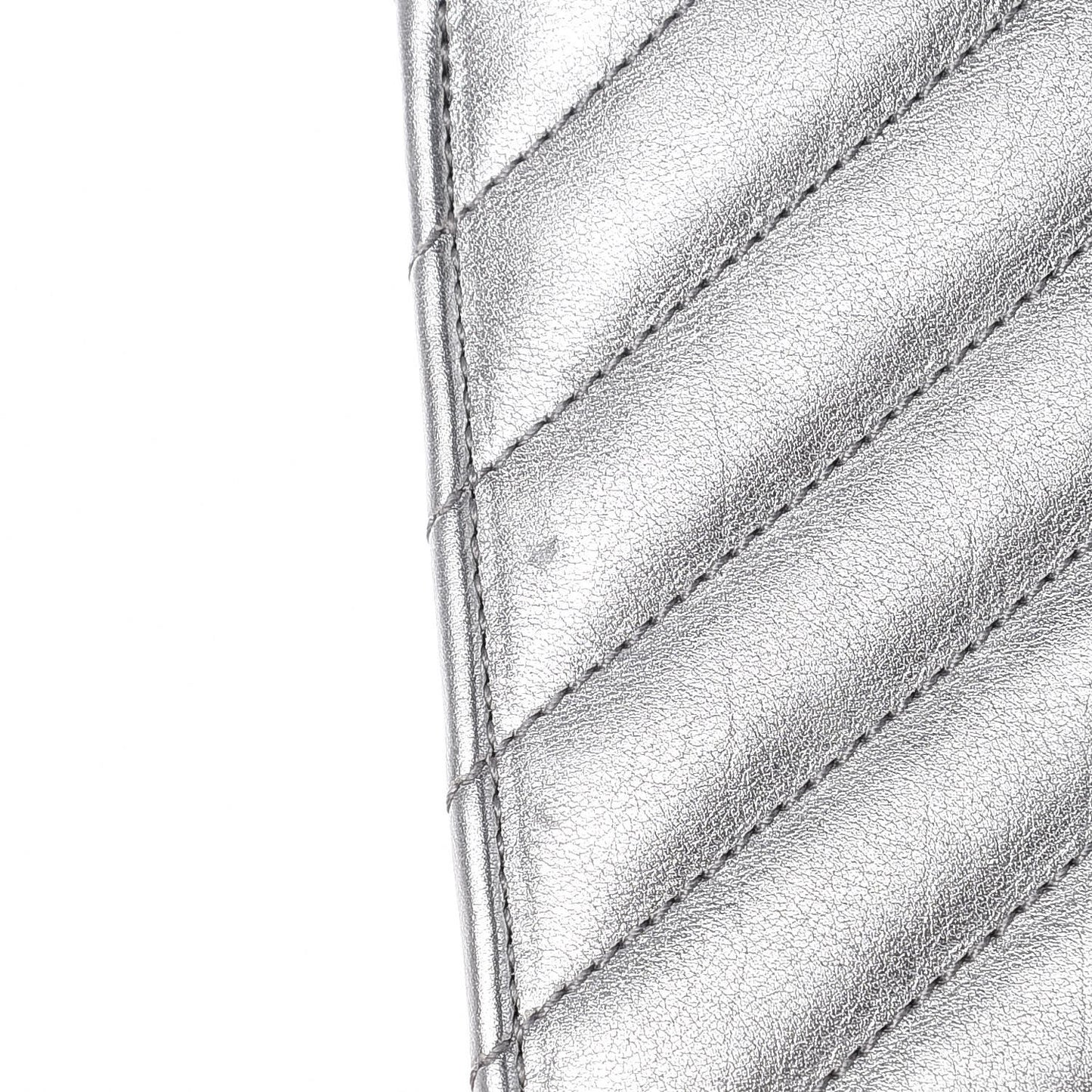 Metallic Calfskin Matelasse Medium Monogram Satchel Silver