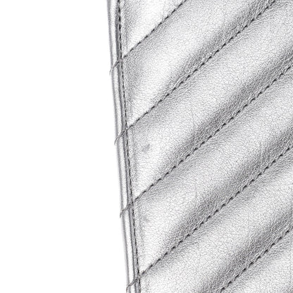Saint Laurent Metallic Calfskin Matelasse Medium Monogram Satchel Silver 9 of 9
