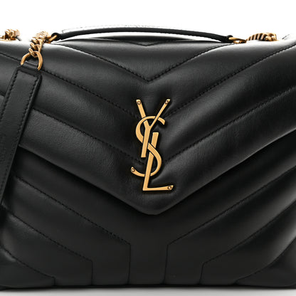 Saint Laurent Calfskin Y Quilted Monogram Small Loulou Chain Satchel Black 9 of 11