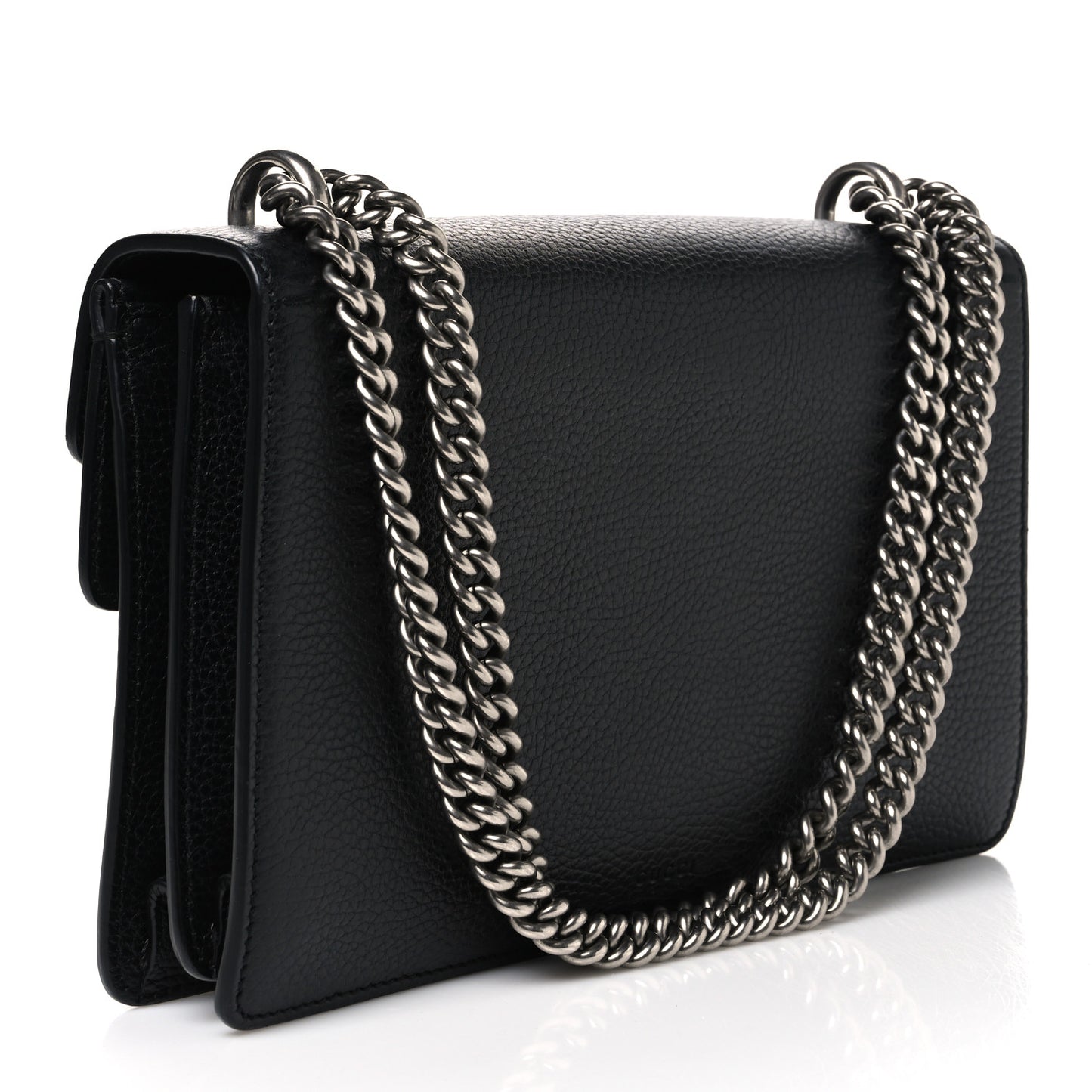 Pebbled Calfskin Small Dionysus Shoulder Bag Black