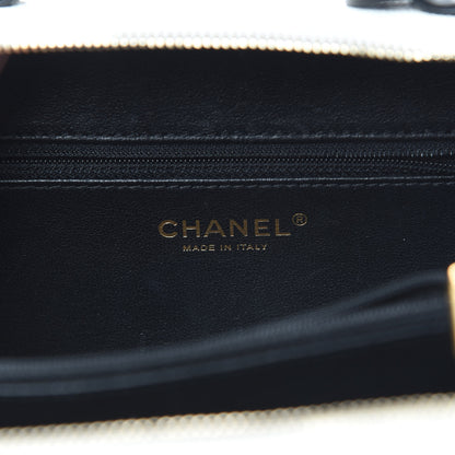Chanel Caviar Quilted Medium CC Filigree Vanity Case White Black 6 of 16