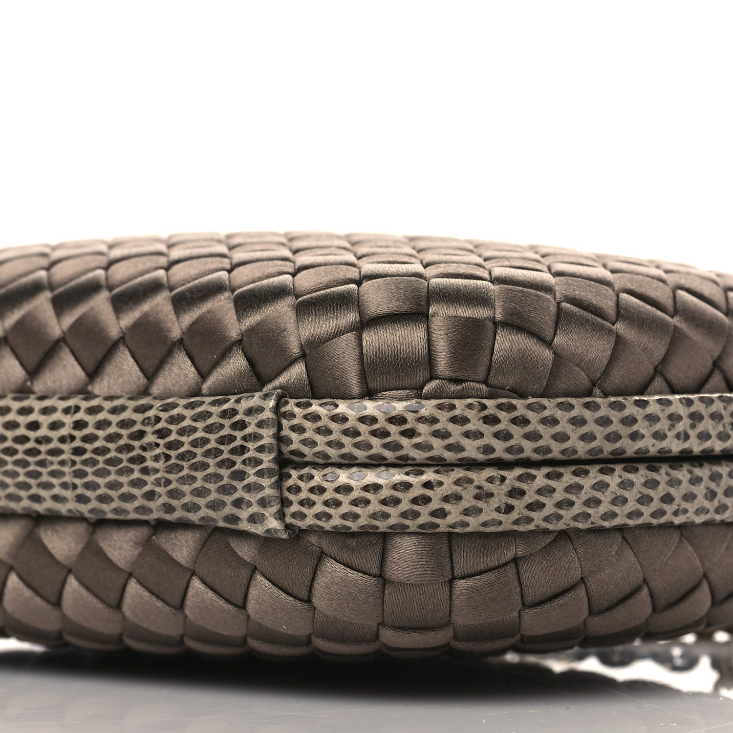 Bottega Veneta Satin Intreccio Impero Ayers Knot Clutch Taupe 7 of 7