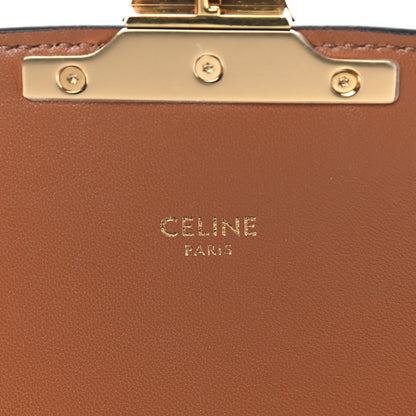 Celine Triomphe Canvas Calfskin Medium Triomphe Bag Tan 6 of 10