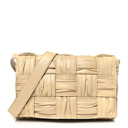 Bottega Veneta Calfskin Intreccio Plisse Cassette Crossbody Bag Porridge 1 of 8