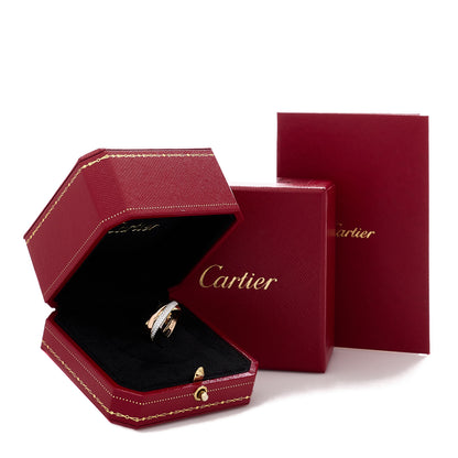 Cartier 18K White Yellow Pink Gold Diamond Small Trinity Paved Ring 50 5.25 7 of 7