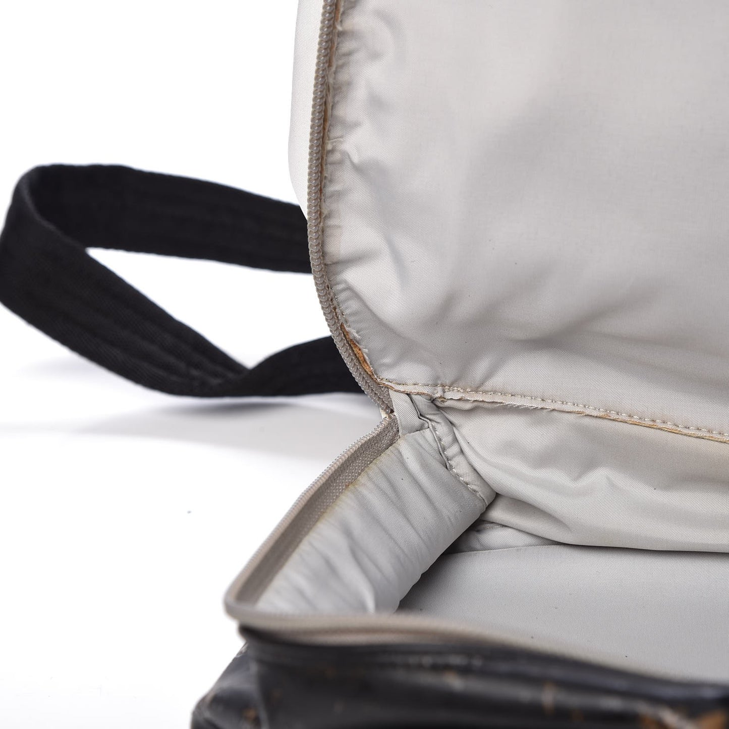 Nylon Calfskin CC Backpack White Gray