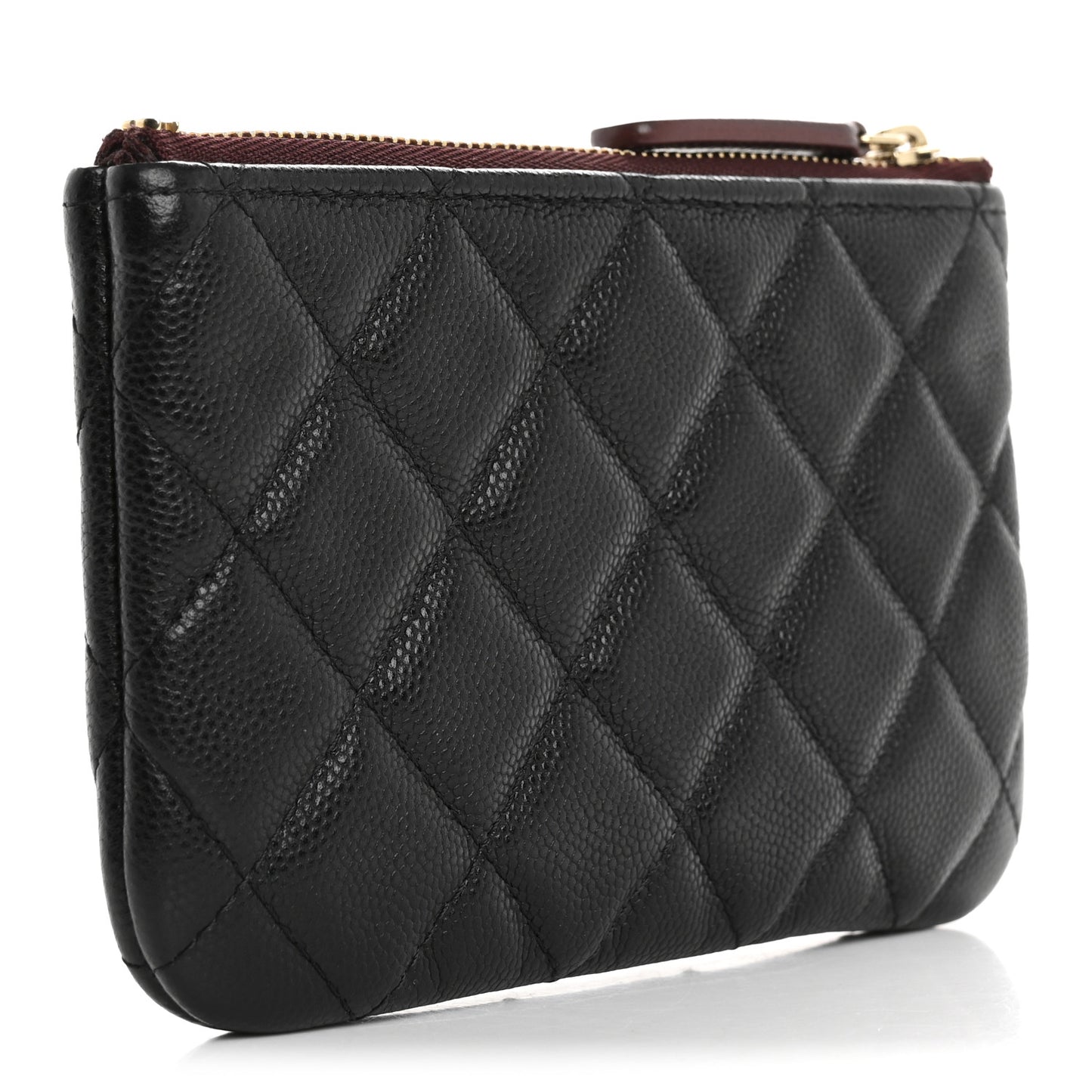 Caviar Quilted Small Cosmetic Case Black