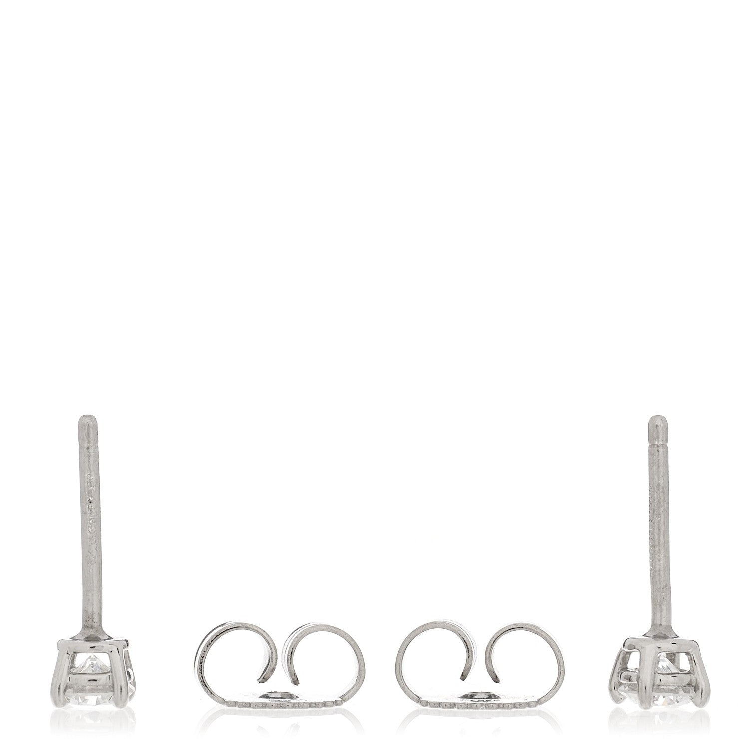 Tiffany Platinum Diamond .31ctw Solitaire Earrings 3 of 5