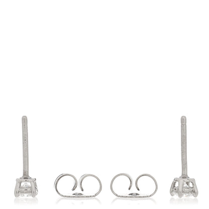 Tiffany Platinum Diamond .31ctw Solitaire Earrings 3 of 5