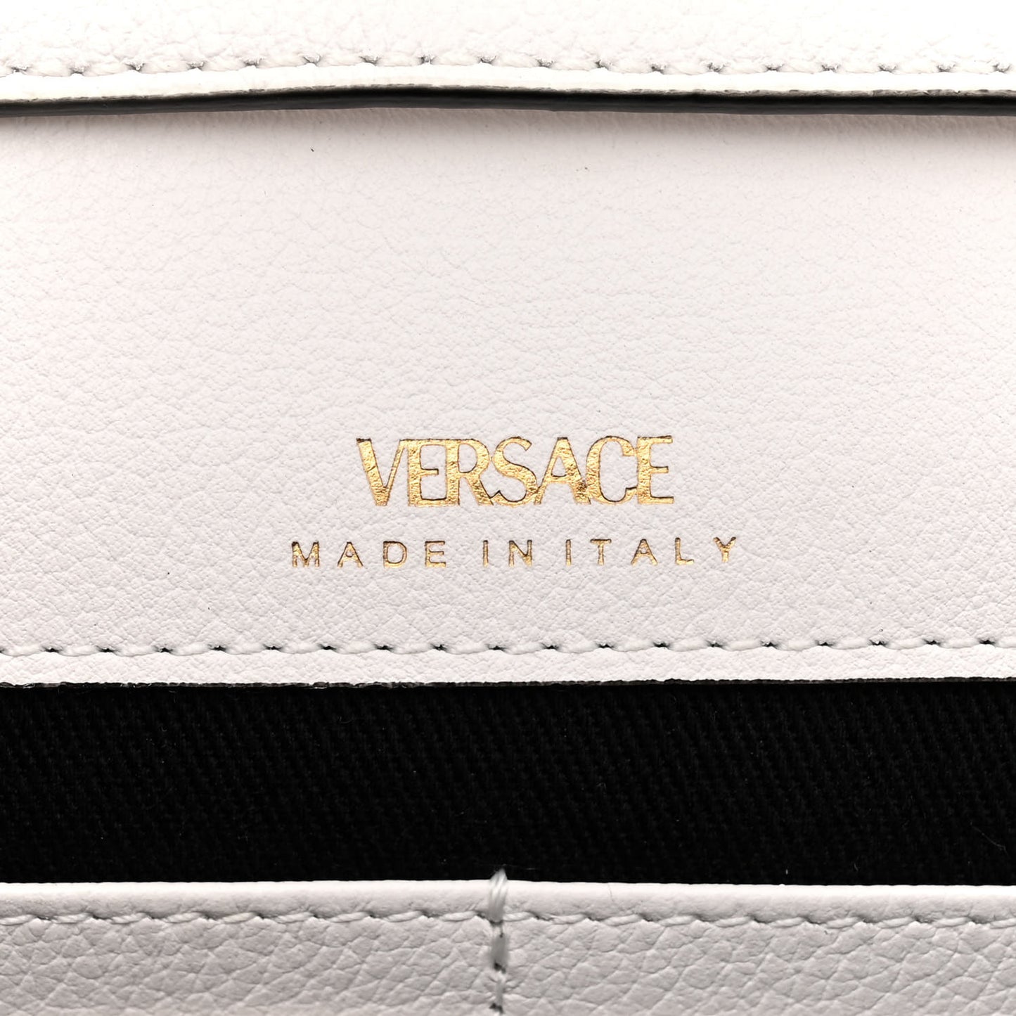 Grained Calfskin La Medusa Crossbody Bag White