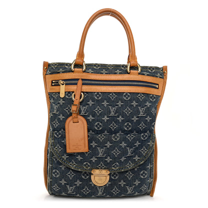 Louis Vuitton Monogram Denim Sac Plat Blue 1 of 14