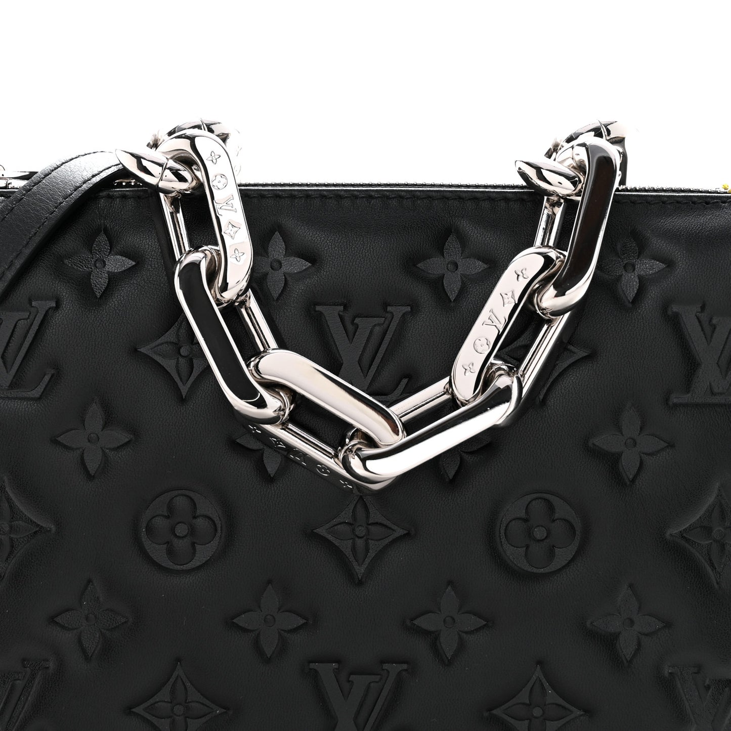 Lambskin Embossed Monogram Coussin BB Black