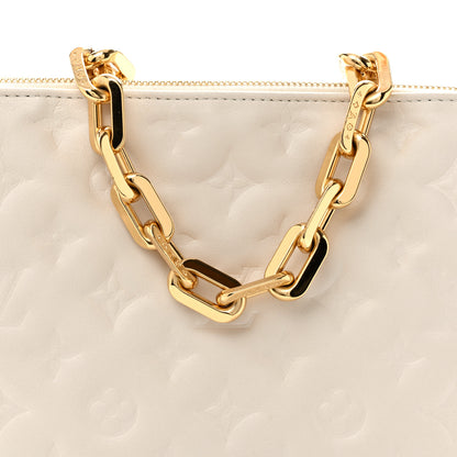 Louis Vuitton Lambskin Embossed Monogram Coussin PM Beige Cream 8 of 13