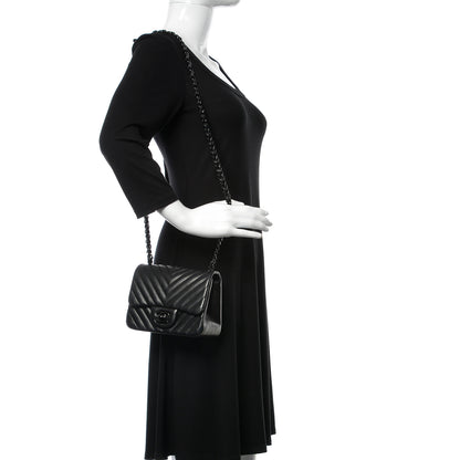 Chanel Lambskin Chevron Quilted Mini Square Flap So Black 2 of 11