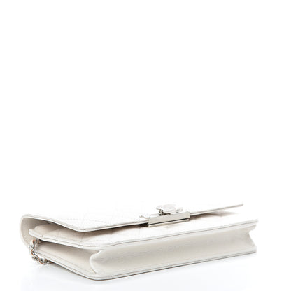 Chanel Caviar Quilted Golden Class Wallet On Chain WOC White 3 of 11