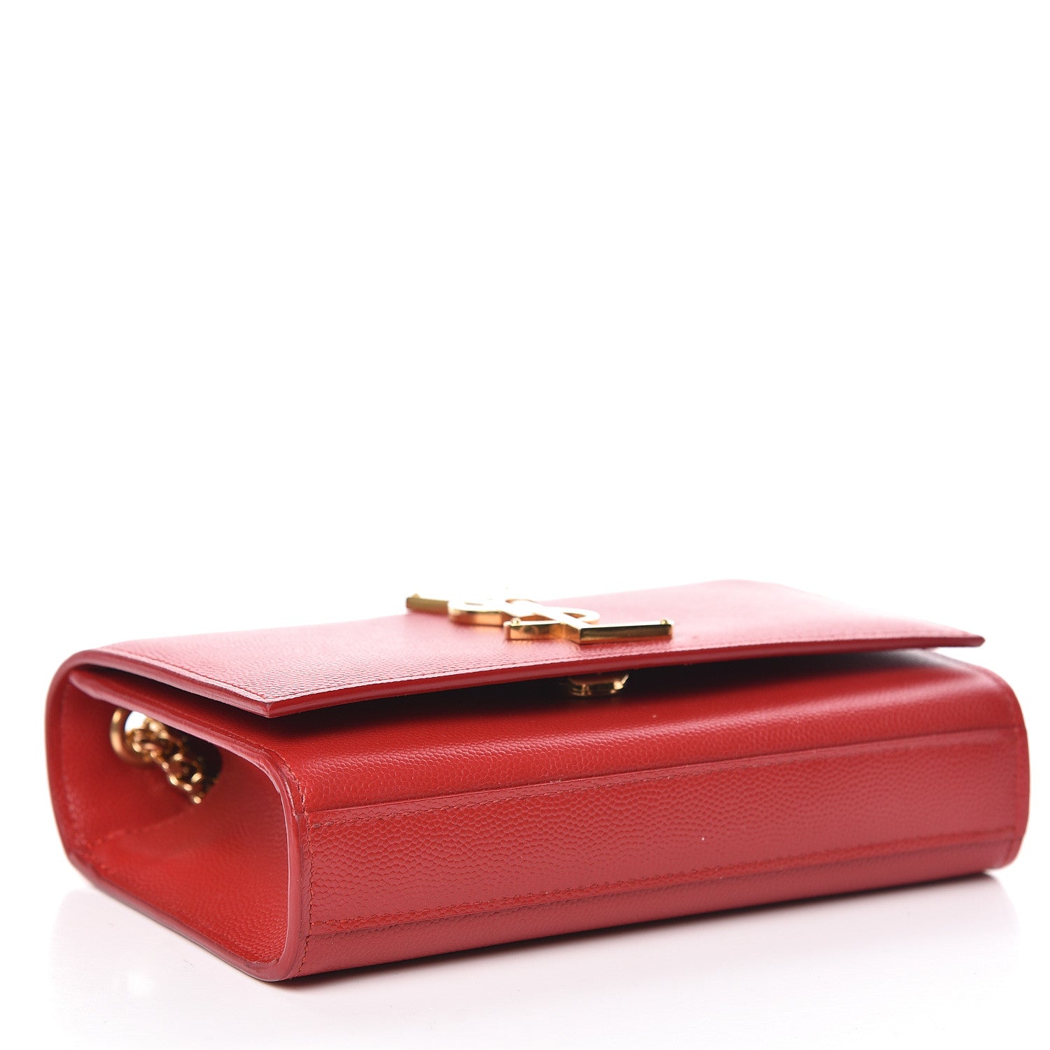 Saint Laurent Grain De Poudre Small Monogram Kate Satchel Red 4 of 11