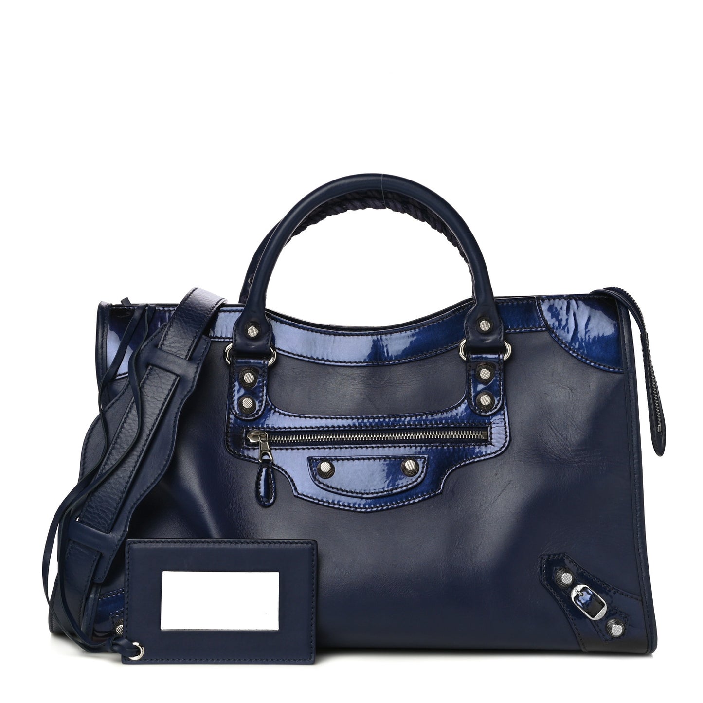 Smooth Calfskin Metallic Patent Giant 12 Silver Hardware City Ultraviolet