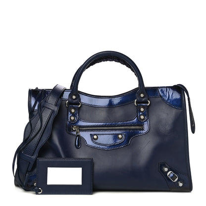Balenciaga Smooth Calfskin Metallic Patent Giant 12 Silver Hardware City Ultraviolet 1 of 23