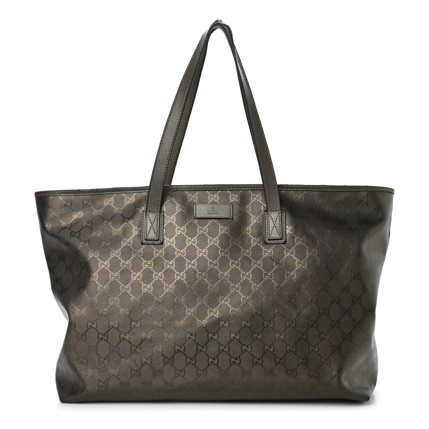 Imprime Monogram Medium Zippered Shopping Tote Pewter