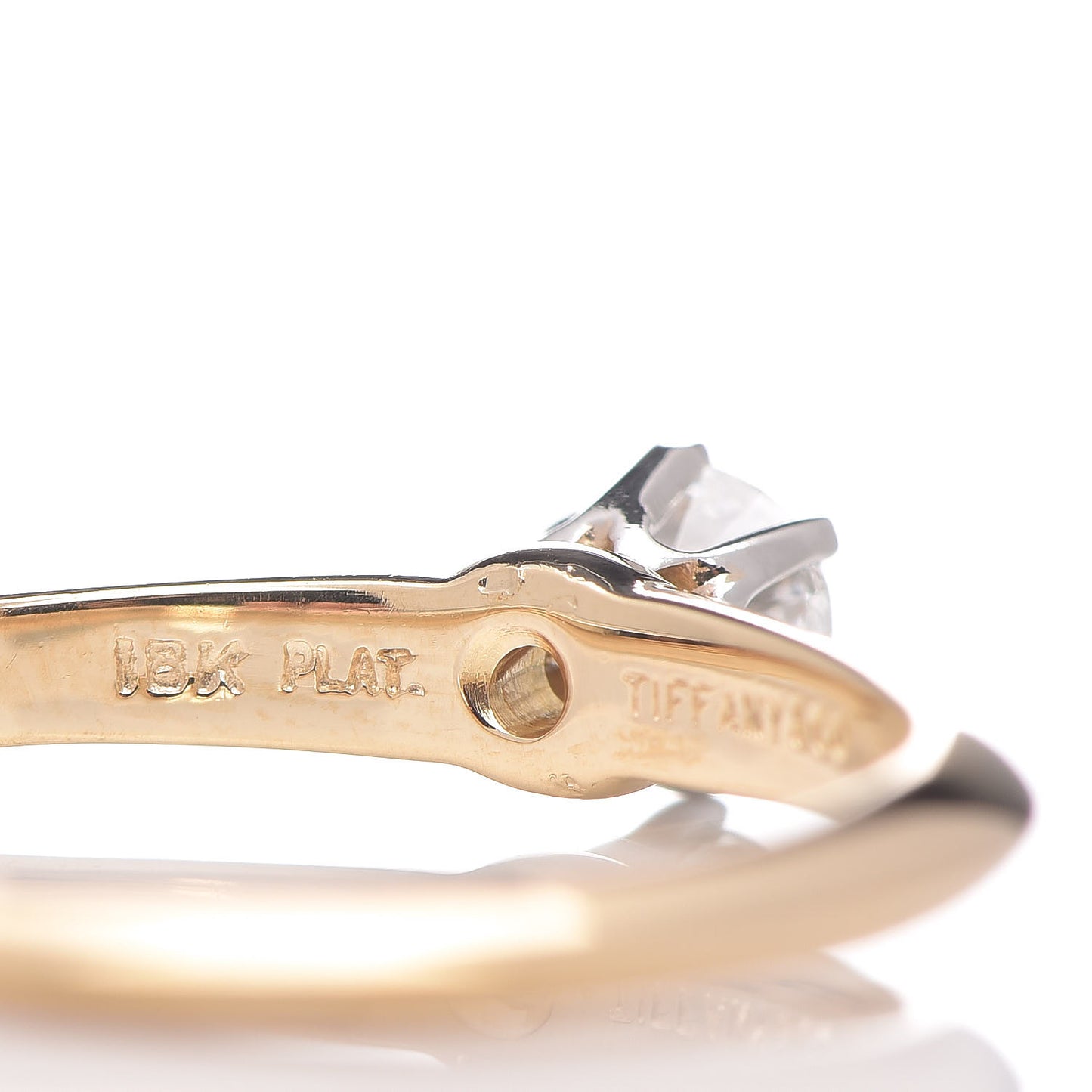 18K Yellow Gold Platinum .20ct Diamond Ring 51 5.75