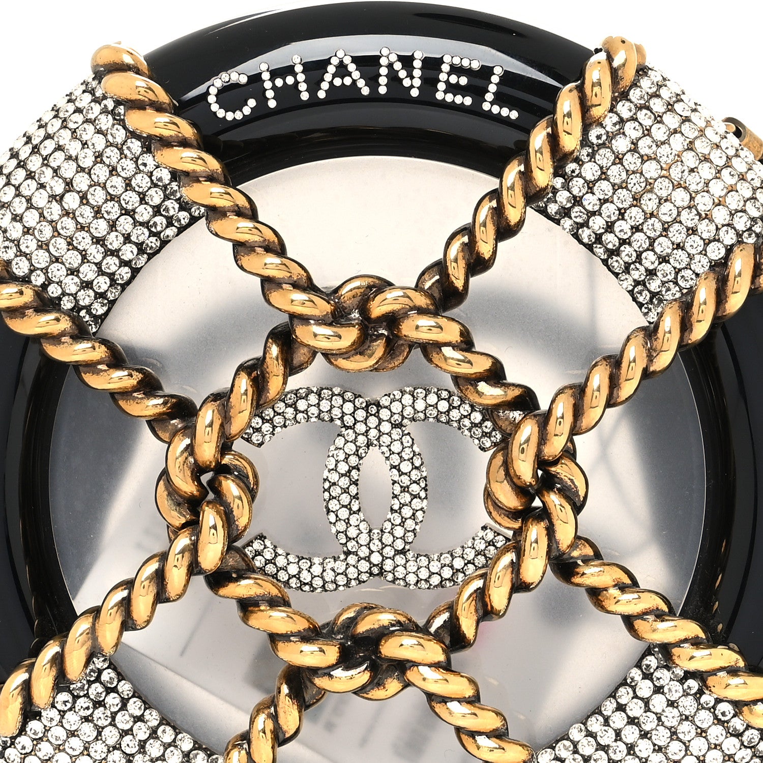 Chanel Resin Crystal Rescue Wheel Minaudière Black 8 of 10