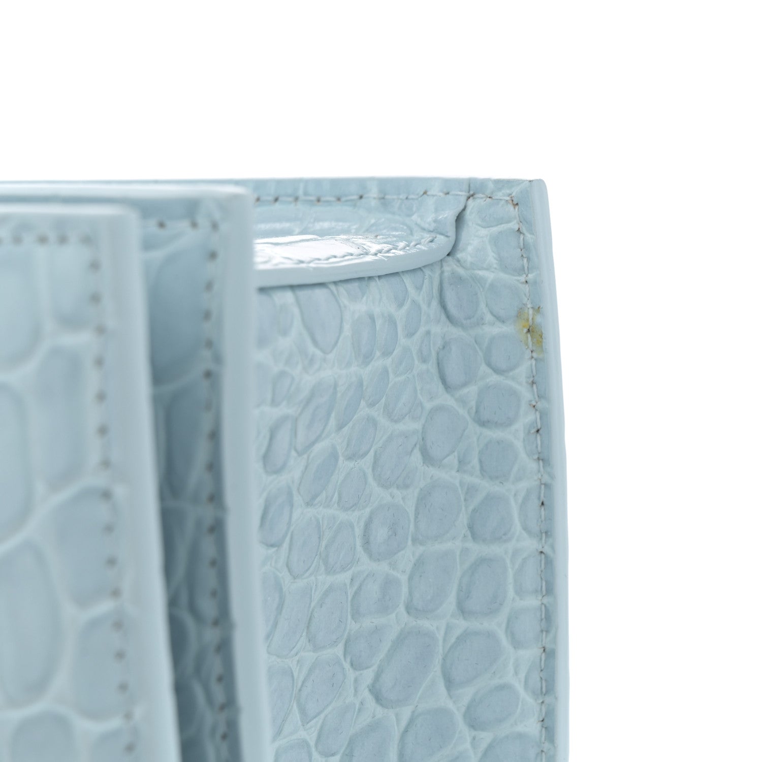 Alexander McQueen Shiny Crocodile Embossed Jeweled Satchel Pale Blue 11 of 12