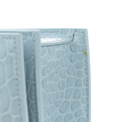 Alexander McQueen Shiny Crocodile Embossed Jeweled Satchel Pale Blue 11 of 12