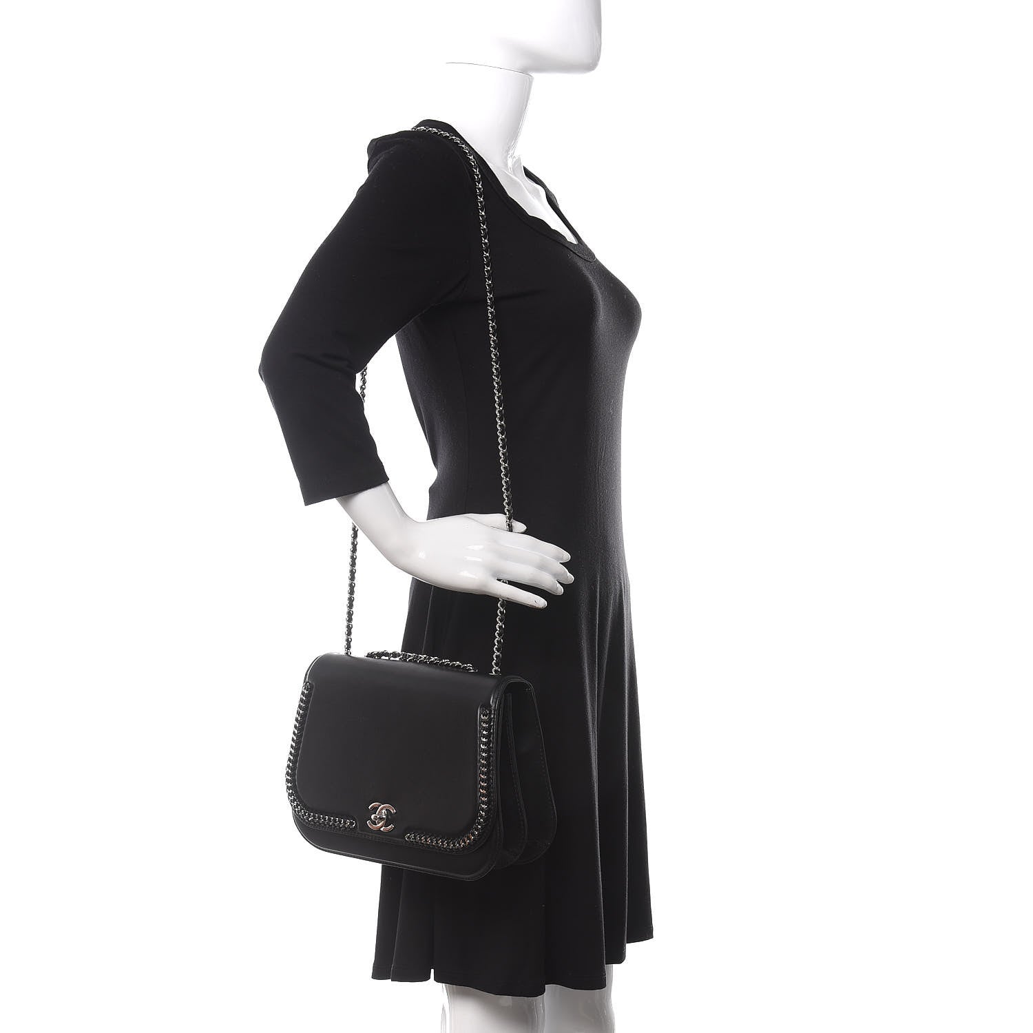 Chanel Calfskin Medium Braided Chic Flap Black 2 of 15