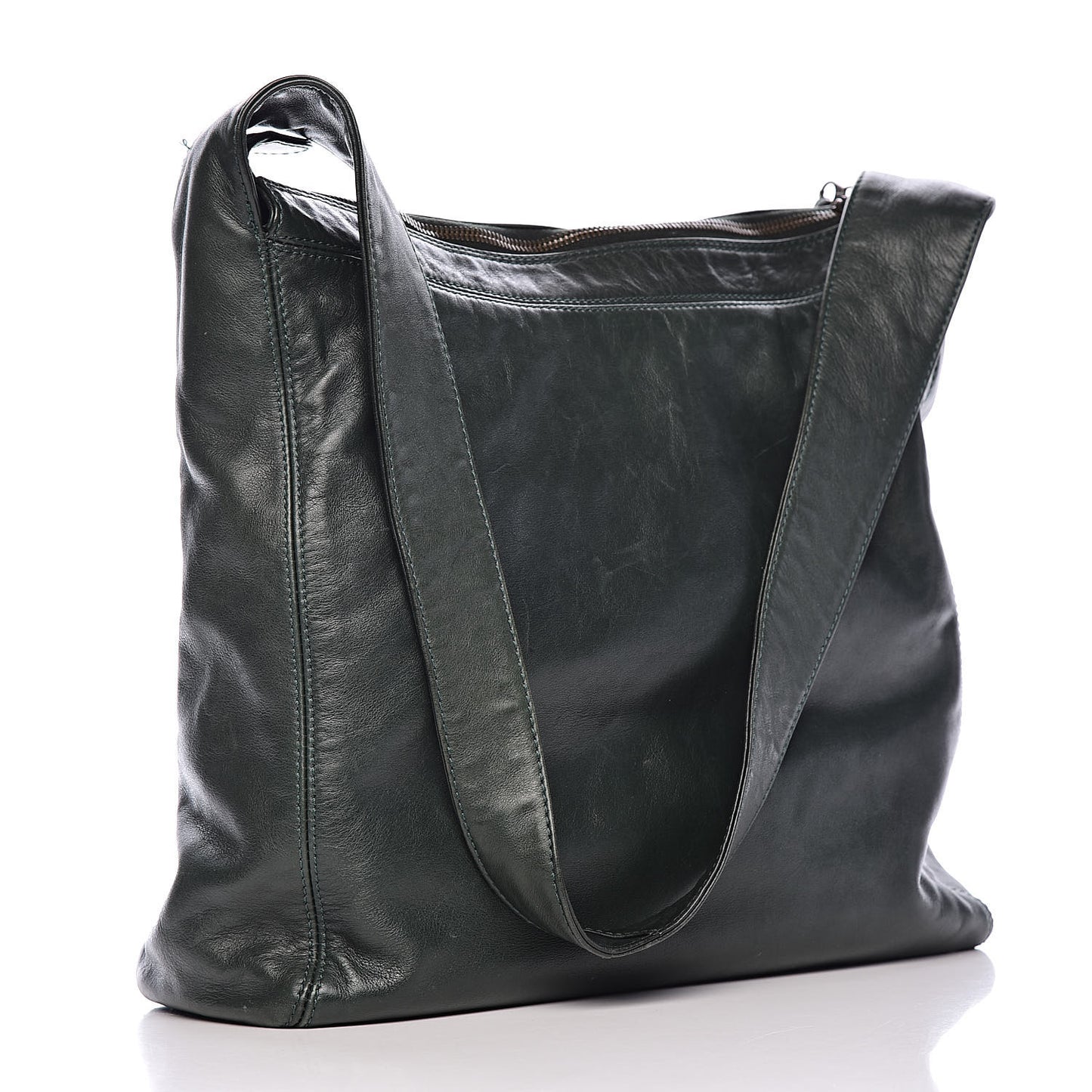 Lambskin CC Tassel Shoulder Bag Dark Green