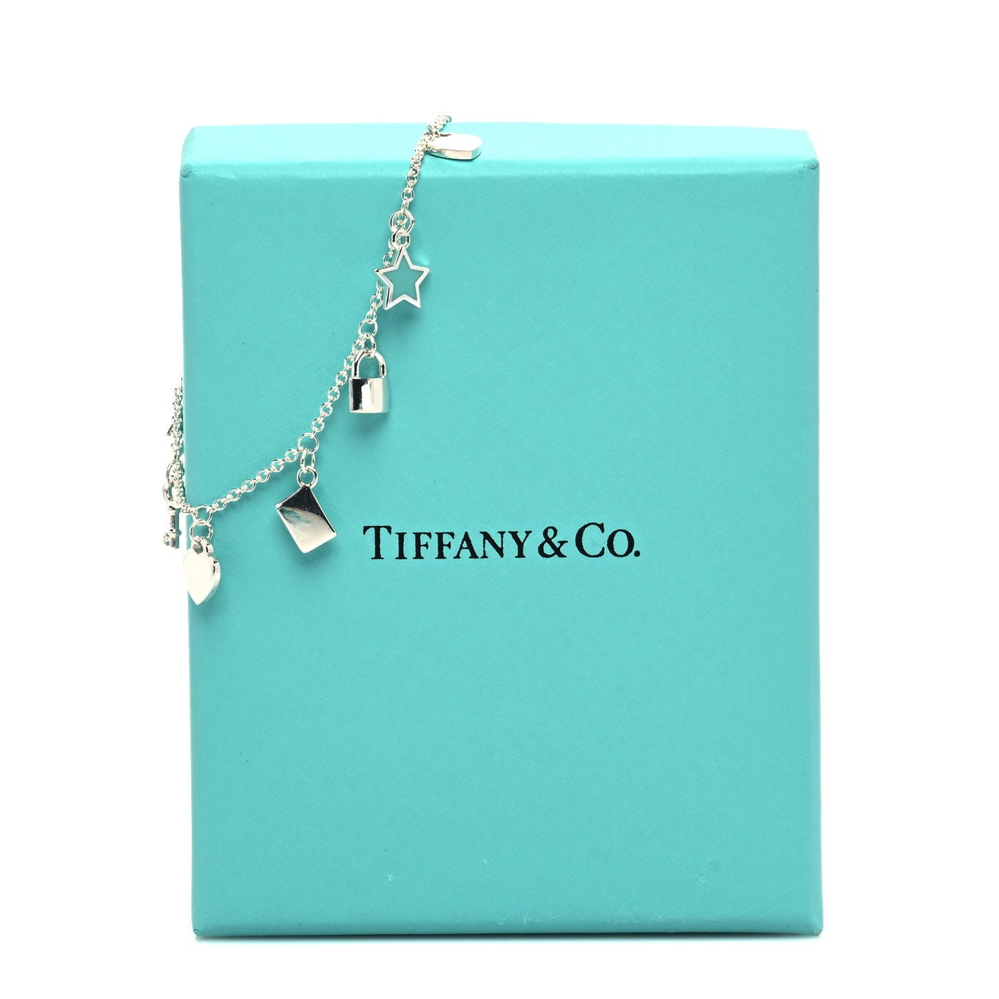 Sterling Silver Enamel Love Notes Charm Bracelet Blue