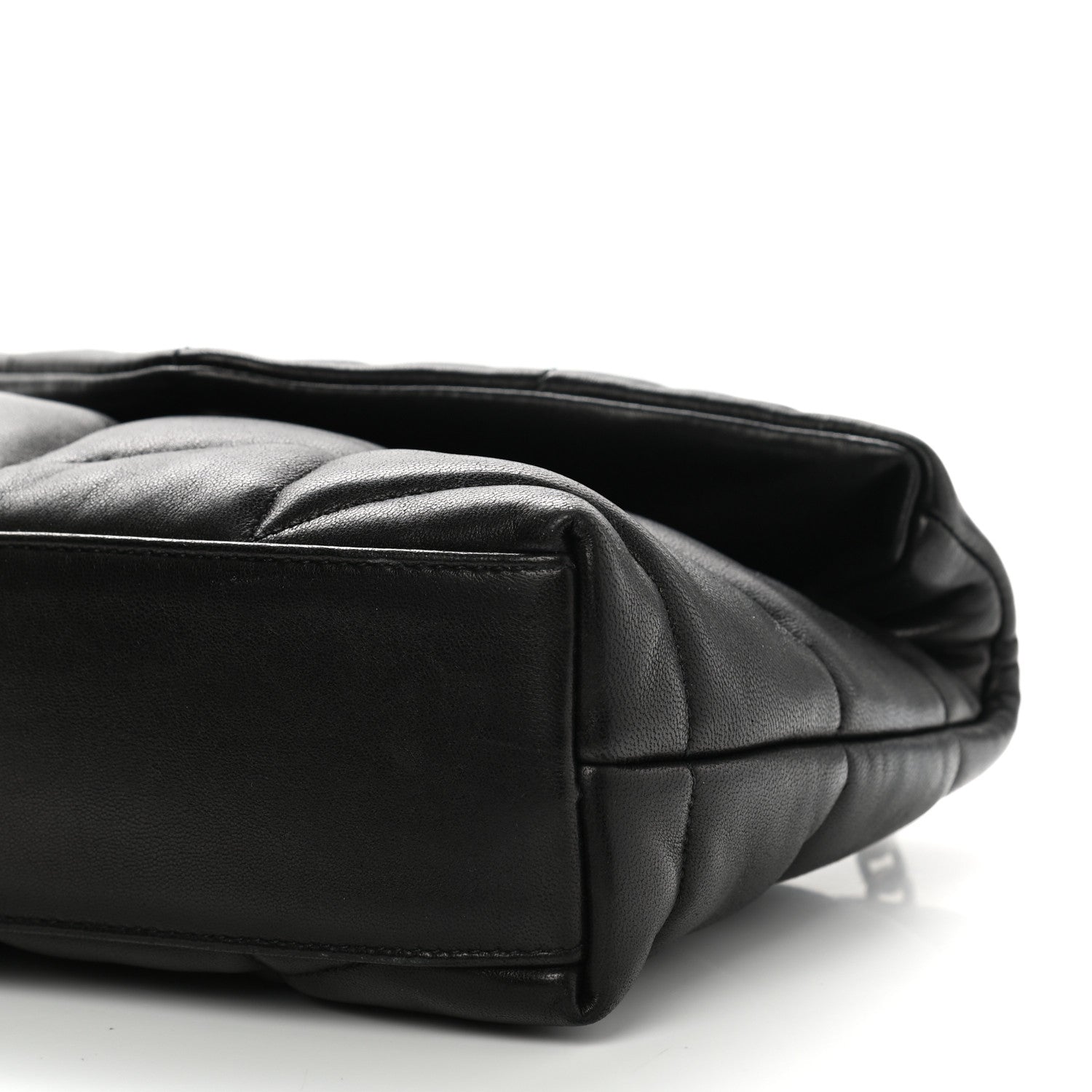 Saint Laurent Lambskin Quilted Toy Loulou Puffer Monogram Chain Satchel Black 11 of 12
