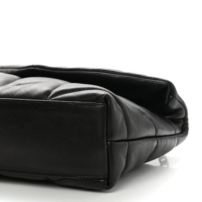 Saint Laurent Lambskin Quilted Toy Loulou Puffer Monogram Chain Satchel Black 11 of 12