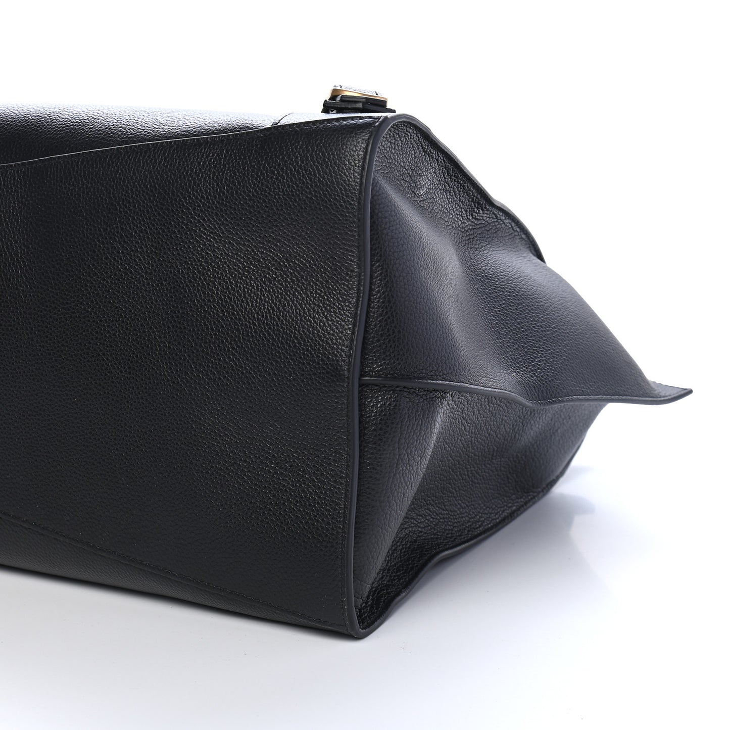 Grained Calfskin Neo Classic Gold Hardware Large Top Handle Bag Black