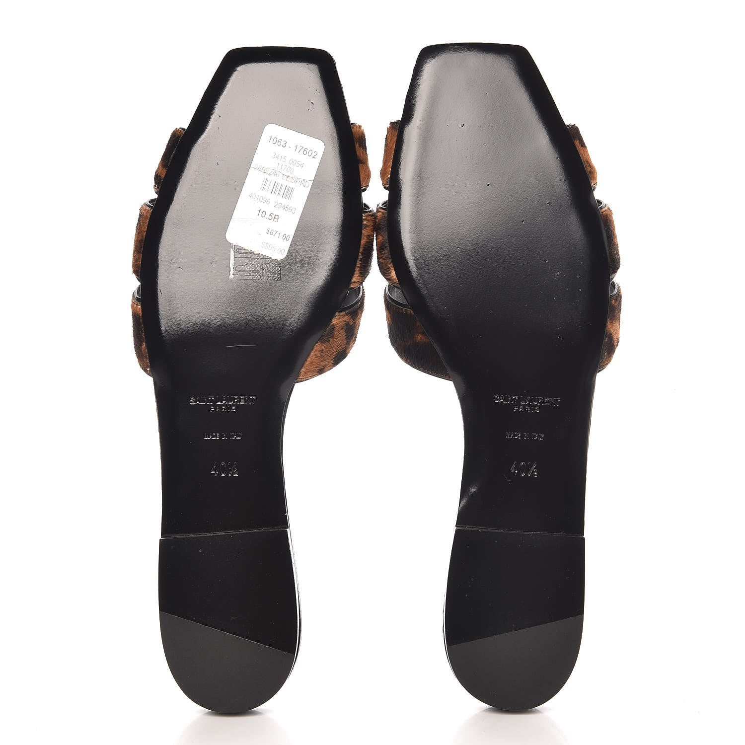 Saint Laurent Calfskin Calf Hair Nu Pied 05 Slide Sandals 40.5 Safari 5 of 8