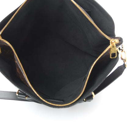 Louis Vuitton Monogram Flower Zipped Tote MM Black 5 of 12