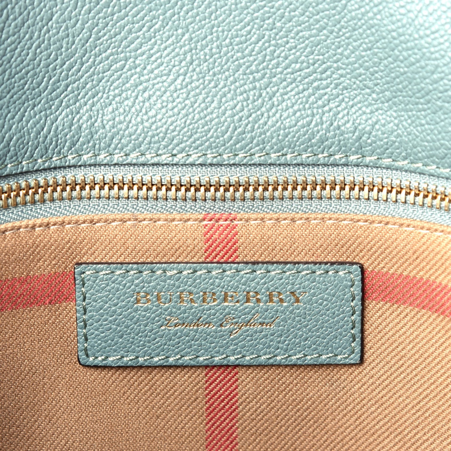 Soft Grain Calfskin Medium Buckle Tote Celadon Blue