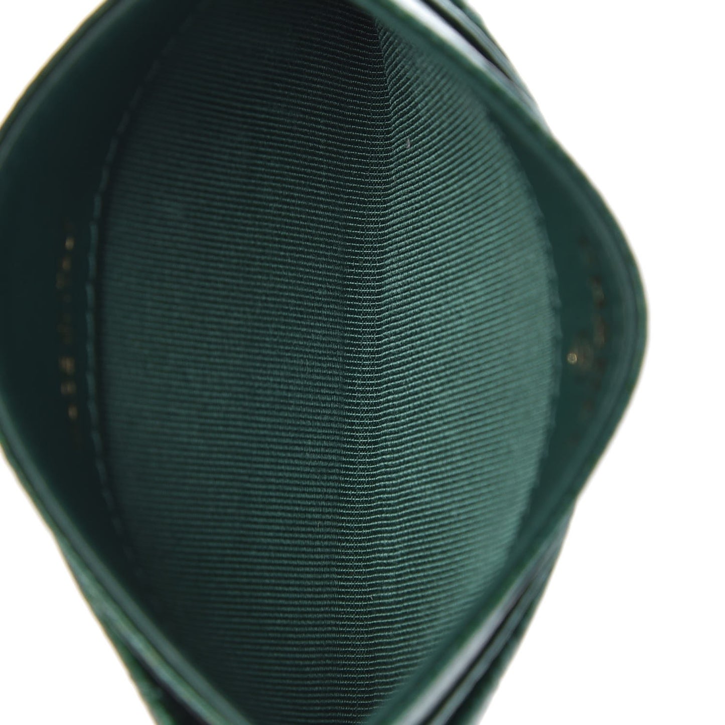 Metallic Caviar Quilted Card Holder Green