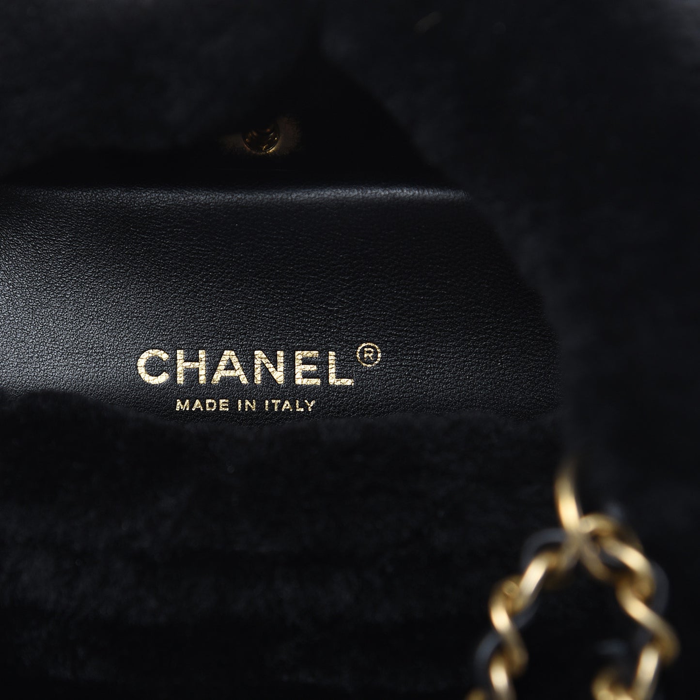 Lambskin Shearling Quilted CC Backpack Black