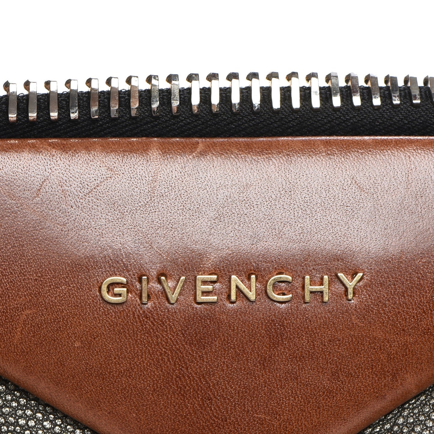 Patent Calfskin Stingray Embossed Medium Tri-Color Antigona