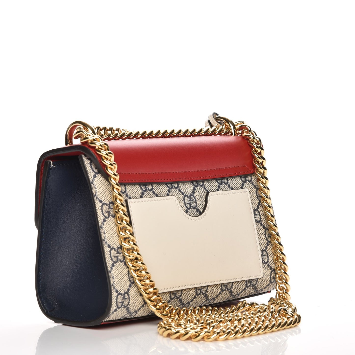 GG Supreme Monogram Moon Calfskin Small Padlock Shoulder Bag Beige Blue Hibiscus Red Mystic White