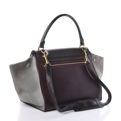 Celine Smooth Calfskin Suede Medium Tri-Color Trapeze Dark Grey 3 of 8