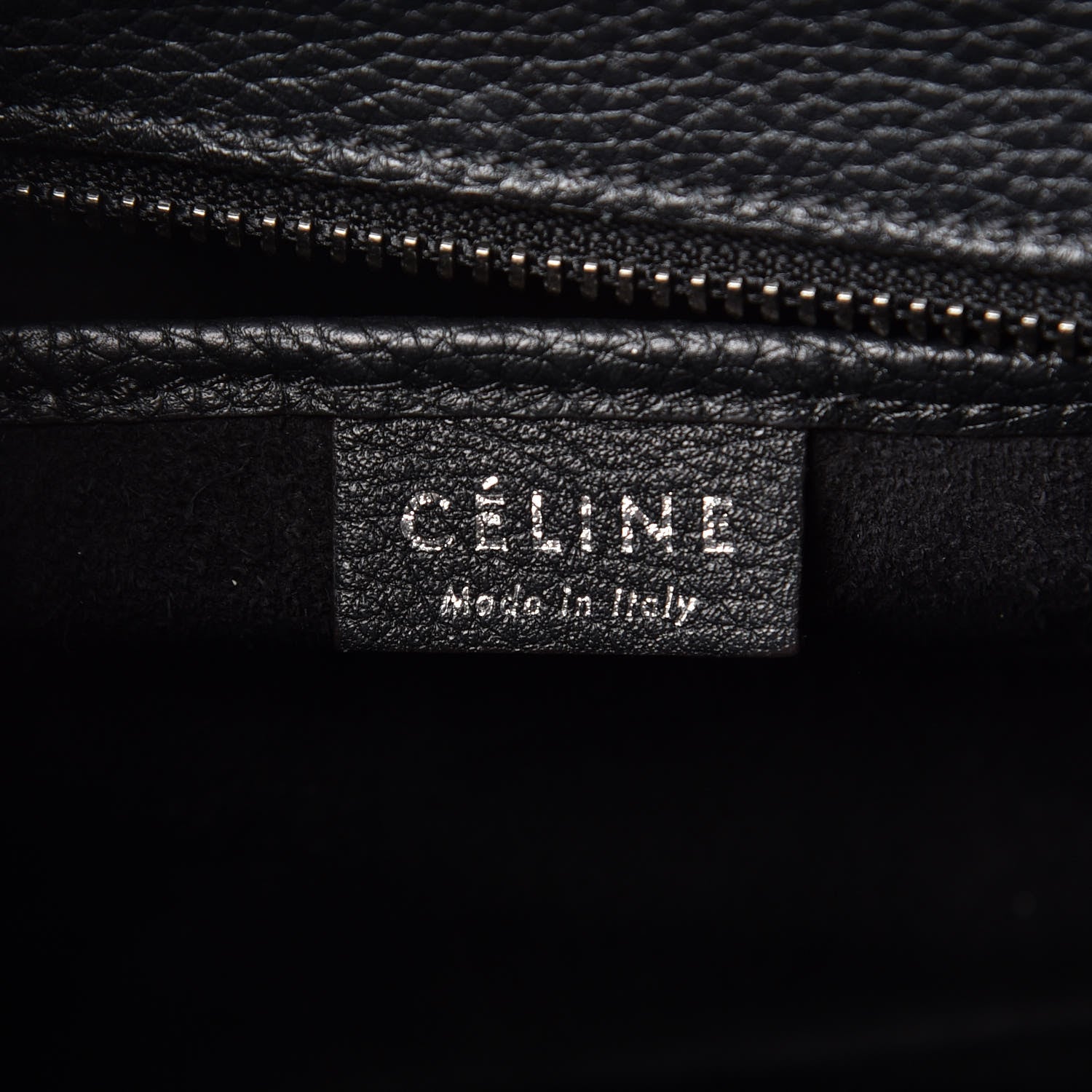 Celine Drummed Calfskin Nano Luggage Black 6 of 9