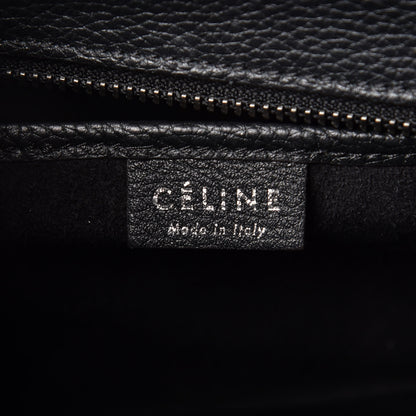 Celine Drummed Calfskin Nano Luggage Black 6 of 9