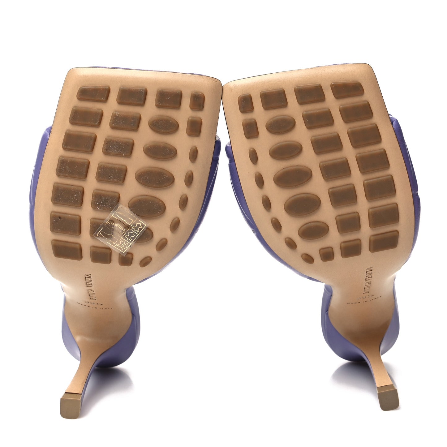 Nappa Quilted Rubber Lido Mule Sandals 39.5 Lavender