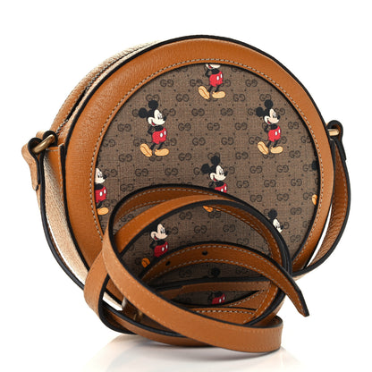 Gucci X DISNEY Mini Vintage GG Supreme Monogram Mickey Mouse Round Shoulder Bag Beige Vintage Sun Oil 3 of 12